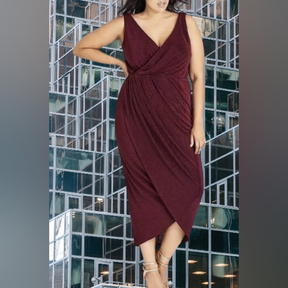 📣 City Chic Plus Size XXL 👗 Women's Port Drape Sleeveless Maxi Dress 🆕😍